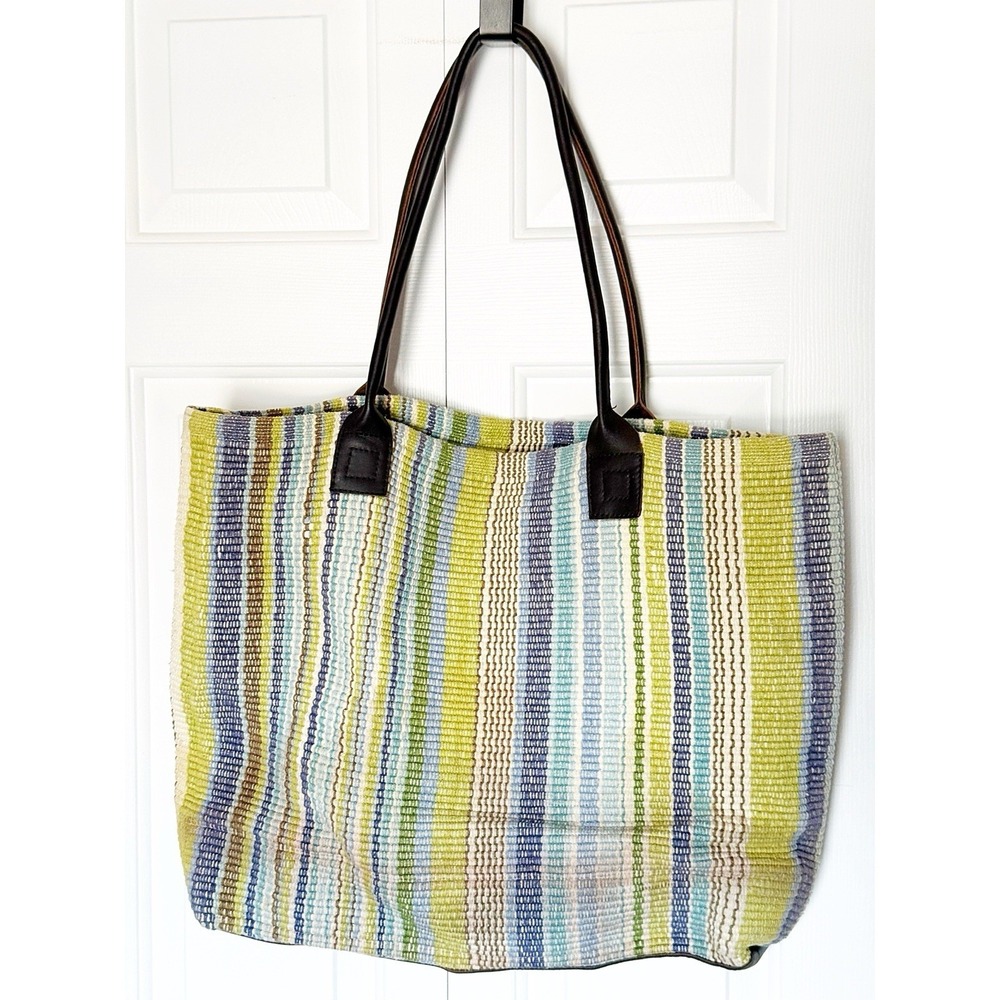 Dash & Albert Handwoven Rainbow Stripe Tote Bag 2010